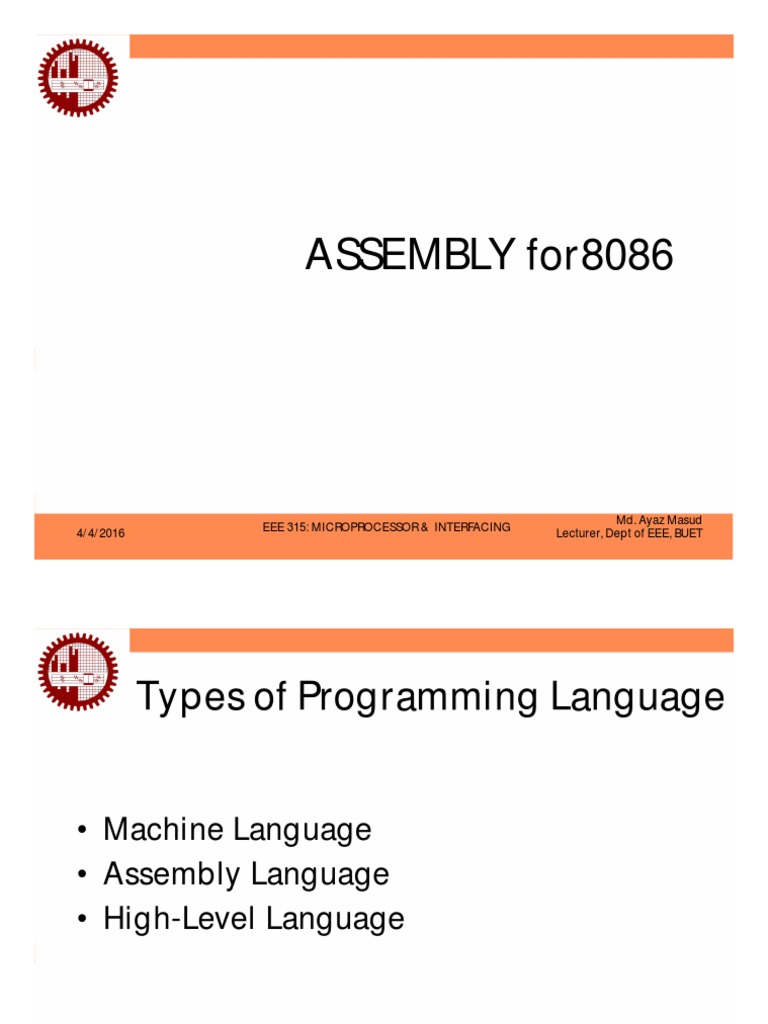 8086 Assembly 1 PDF PDF Assembly Language Instruction Set