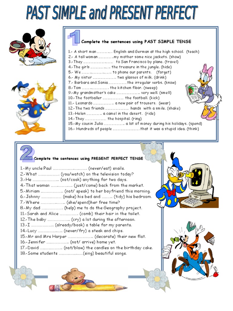 Present Perfect and Past Simple Exercises | PDF | Language Arts ...