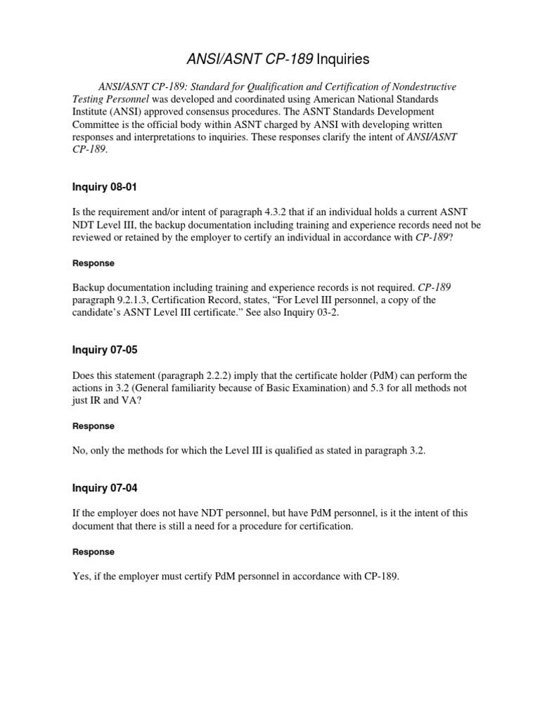 CP-189 Inquiries and Clarifications | PDF | Technology & Engineering