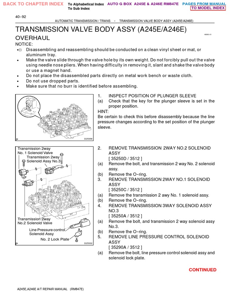 Corolla Auto Gear Box A245e A246er M847e114 Pdf
