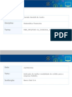 Matemática Financeira - Estudo Melhor Modalidade de Crédito