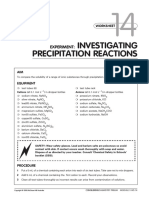 Investigating Precipitation Reactions: Experiment
