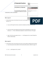 End Behavior of Polynomial Functions: Name Student Activity Class