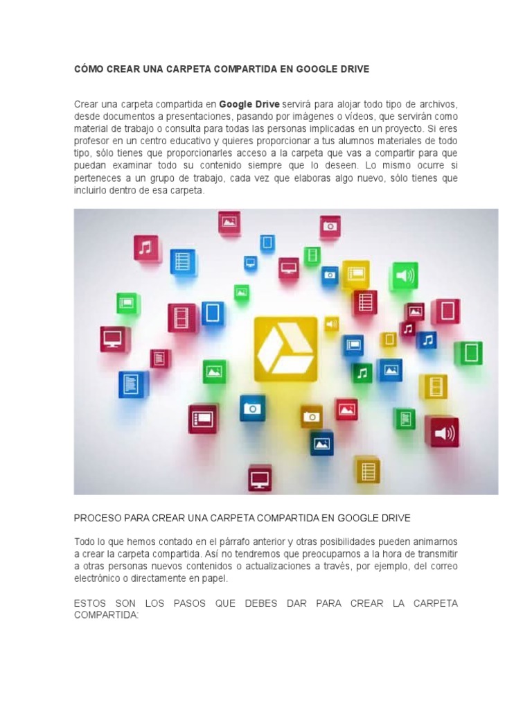 Cómo Crear Una Carpeta Compartida en Google Drive | PDF | Google | Software