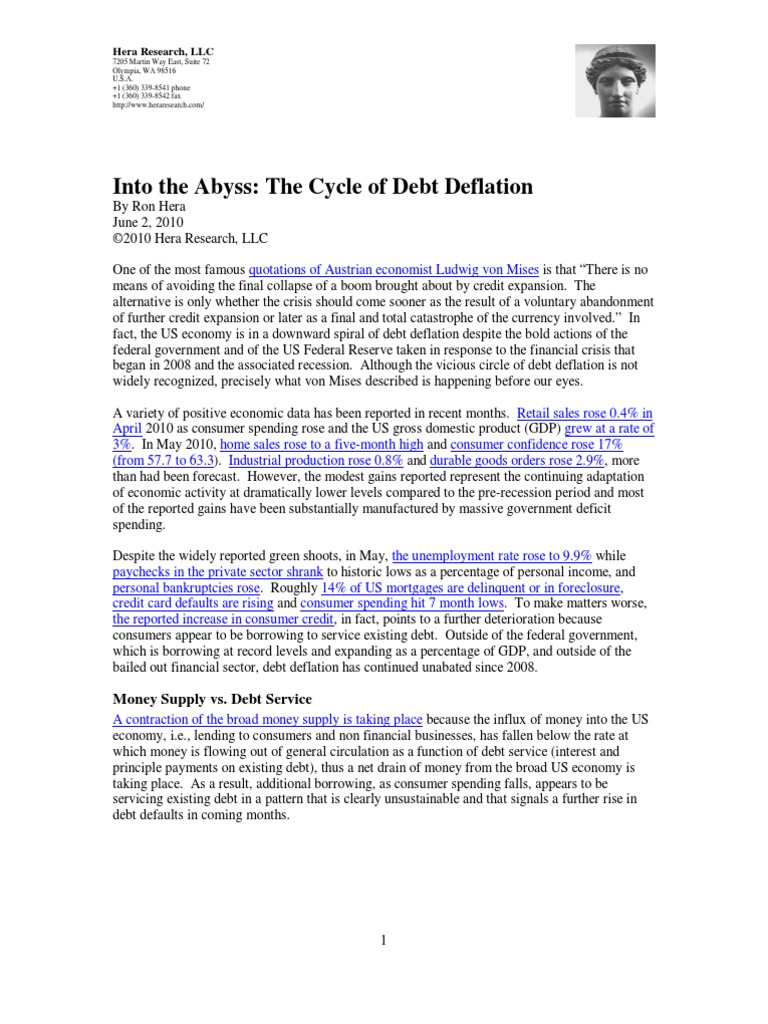 Into The Abyss: The Cycle of Debt Deflation | PDF | Deficit Spending ...