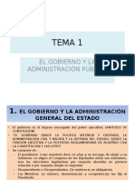 Tema 1 El Gobierno y La Administración Pública