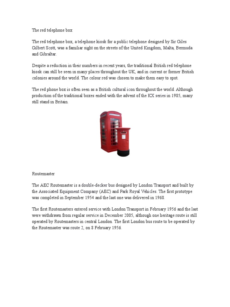 History of the Red Telephone Box | PDF
