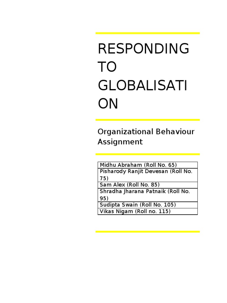 Globalization in Organizational Behavior | PDF | Nonverbal ...