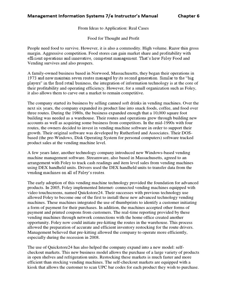 Ch6 Case Study 6 Pdf Profit Accounting Vending Machine