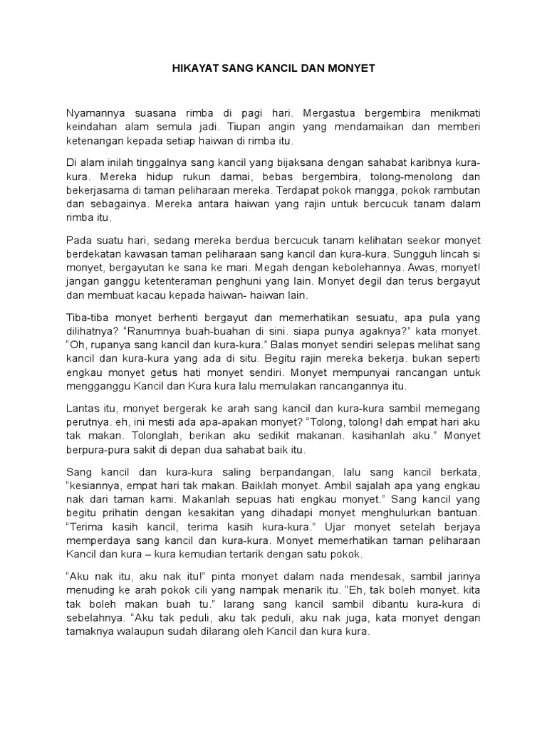 Hikayat Sang Kancil Dan Monyet Pdf