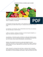 La Importancia Del Consumo de Frutas y Verduras para Tu Salud