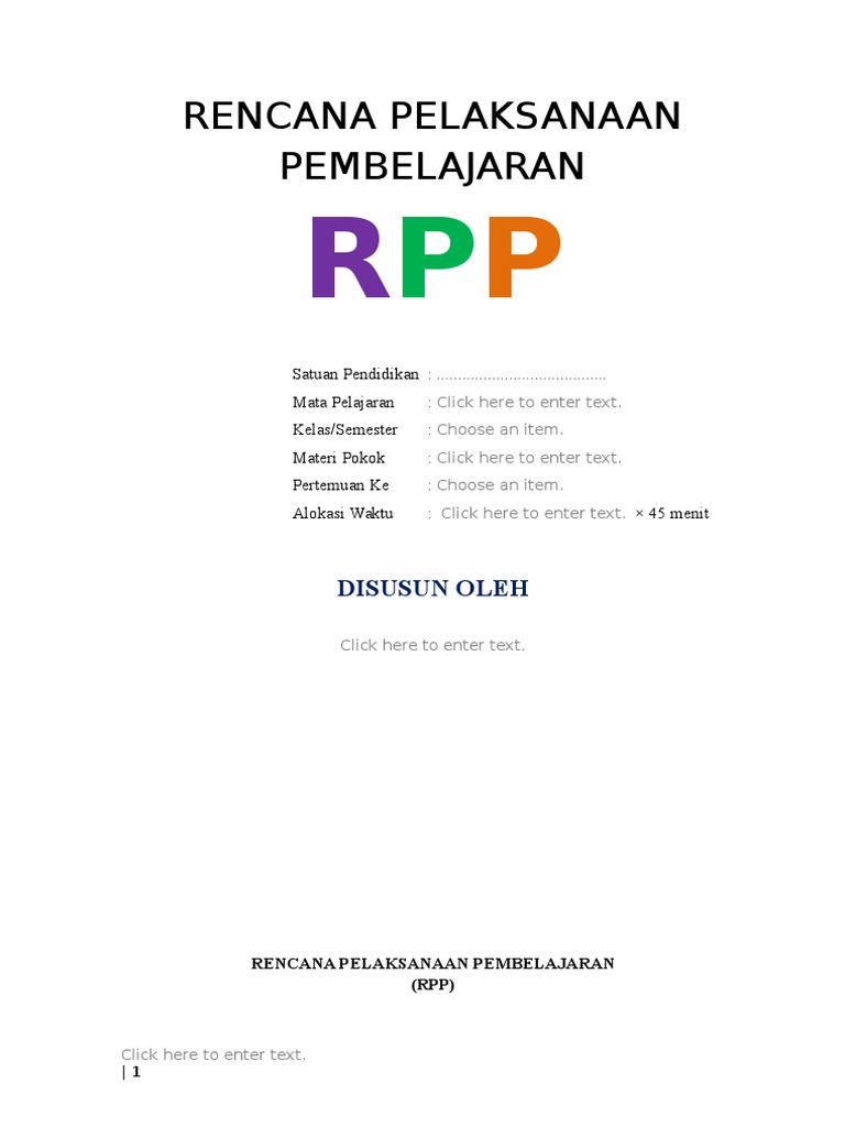 Rencana Pelaksanaan Pembelajaran (RPP) | PDF