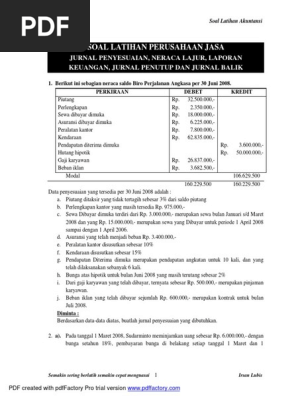 Soal Latihan Ajp Neraca Lajur Perusahaan Jasa