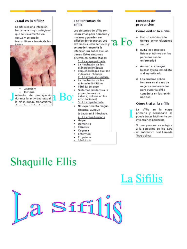 Syphilis In Spanish : Sífilis – SVWWW