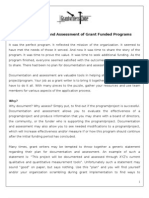 Documentation and Assessment of Grant Funded Programs