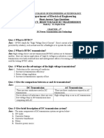 Short Answer Type Questions of HVDC Transmission