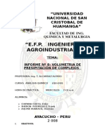 Analisis Quimico-Volumetria de Precipitación y Formación de Complejos