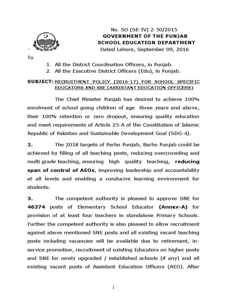 Recruitment Policy | PDF | Bachelor Of Science | Academic Degree