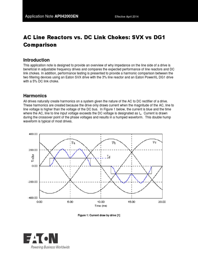 AP042003EN AC Line Reactors vs DC Link Chokes_SVX vs DG1 Comparison