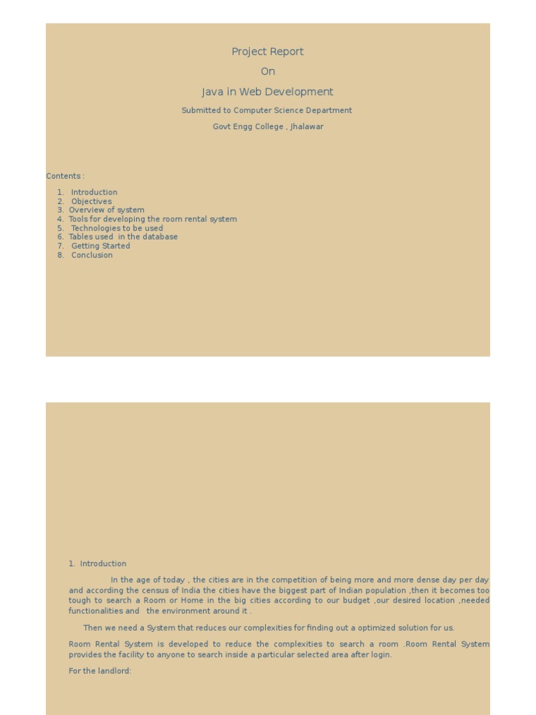 Project Report On Java | PDF | Java Servlet | Java Server Pages