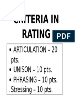 Criteria For Choral Reading