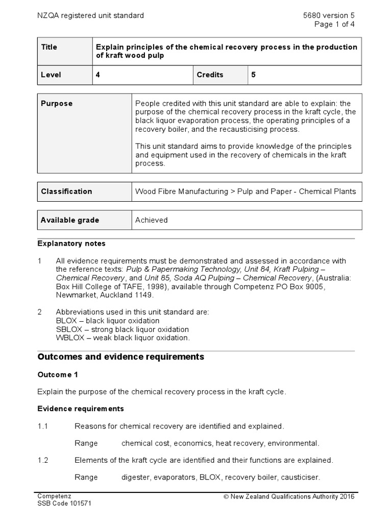 Title Explain Principles of The Chemical Recovery Process in The