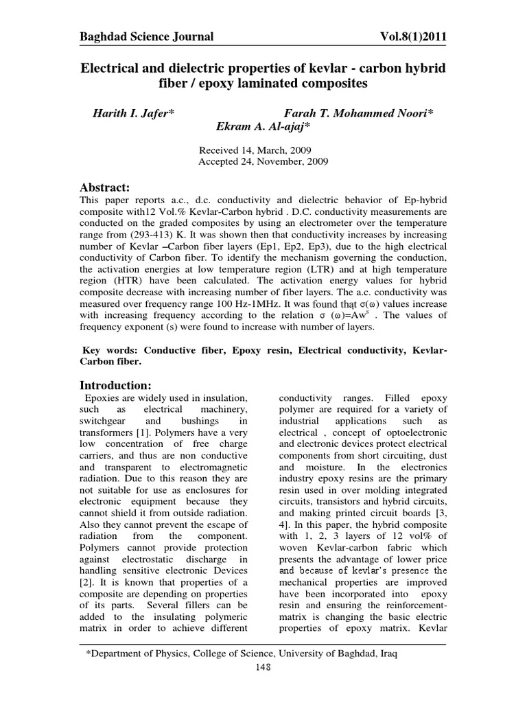 Electrical and Dielectric Properties of Kevlar PDF Thermal