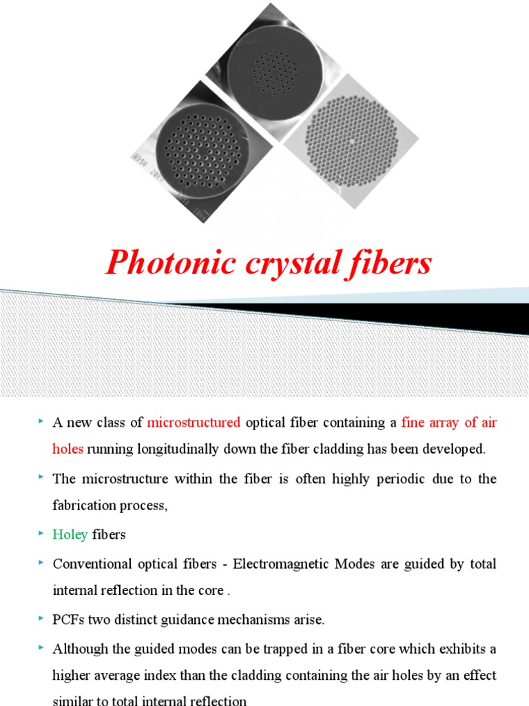 Photonic Crystal Fibers PDF Optical Fiber Band Gap