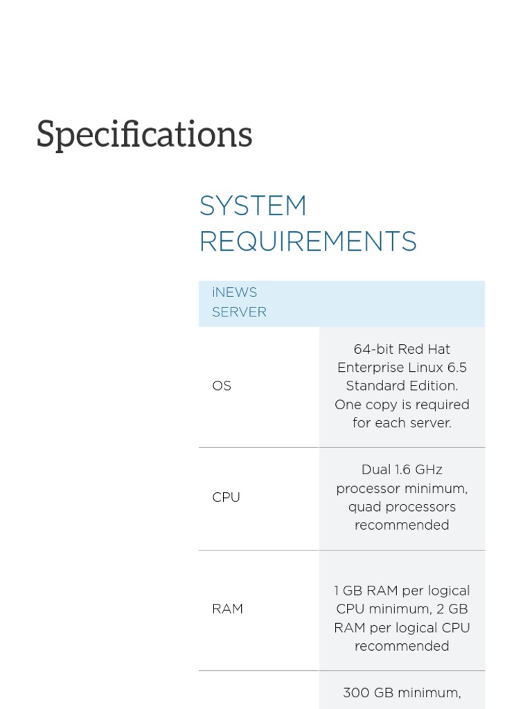 iNEWS - Specifications - Avid PDF | PDF | Technology & Engineering