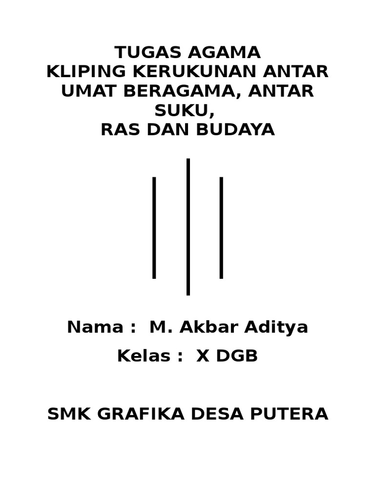 Kliping Kerukunan Antar Umat Beragama Docx