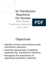 Transfusion Reactions For Nurses