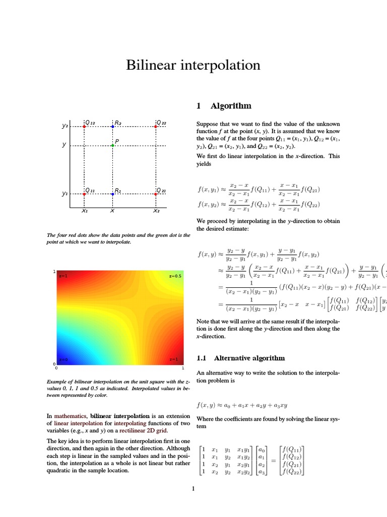 Bilinear Interpolation Multidimensional Signal Processing Computer