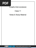 Computer Science - Class 11 Notes