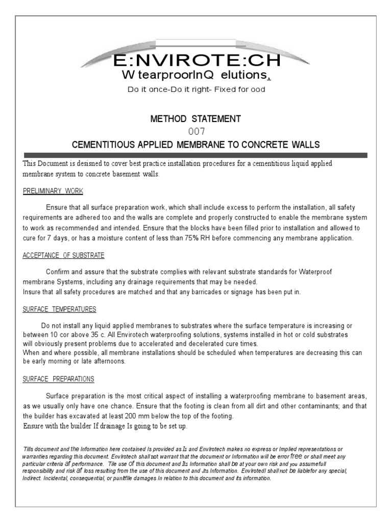 Best Practices for Basement Waterproofing | PDF | Basement | Concrete