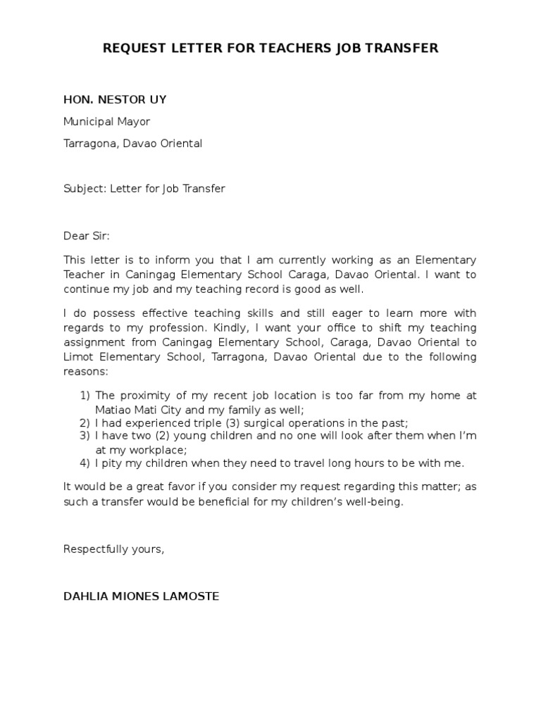 application letter for teacher in deped