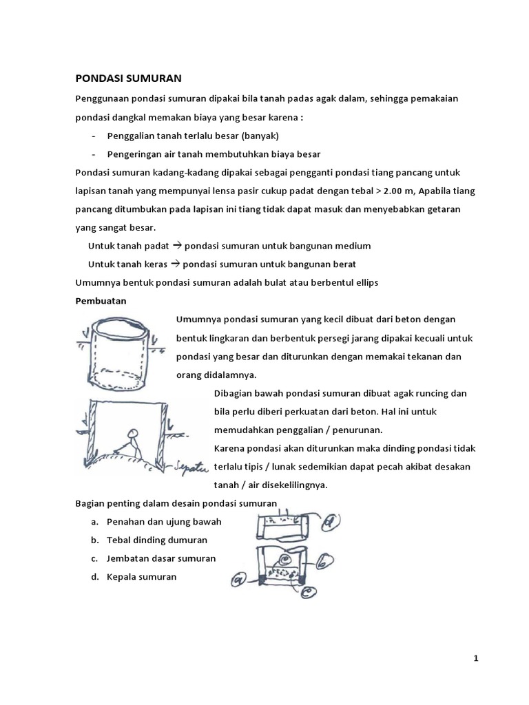 Desain dan Metode Pondasi Sumuran | PDF | Metode & Bahan Ajar
