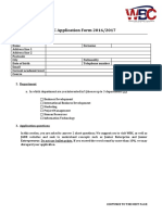 WBC Application Form 2016/2017