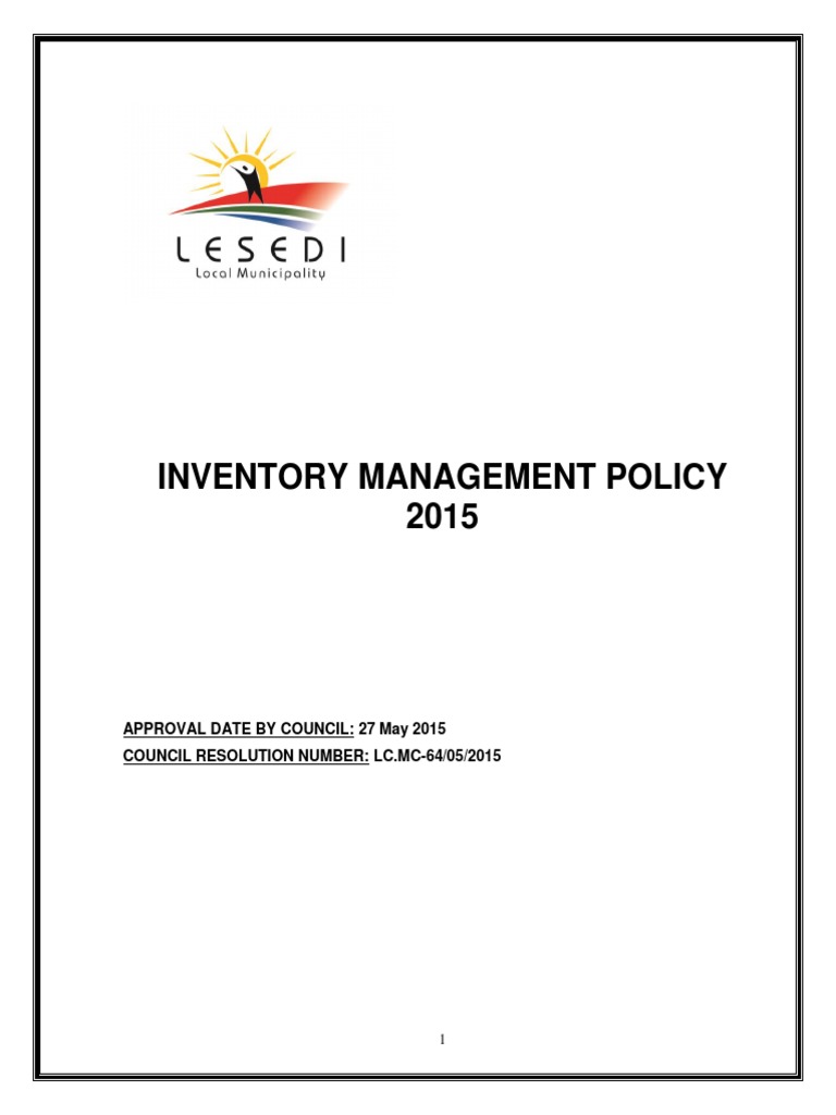 Lesedi Inventory Management Policy PDF PDF Inventory Expense