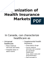 Organization of Health Insurance Markets