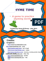 Rhyme Time: A Game To Practice Rhyming Words