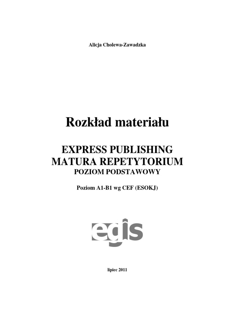 Express Publishing Matura Repetytorium Poziom Podstawowy Odpowiedzi RM Matura Repetyt PPRozkład materiału EXPRESS PUBLISHING MATURA