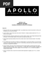 Apollo Cinematic Guitars - Install Instructions