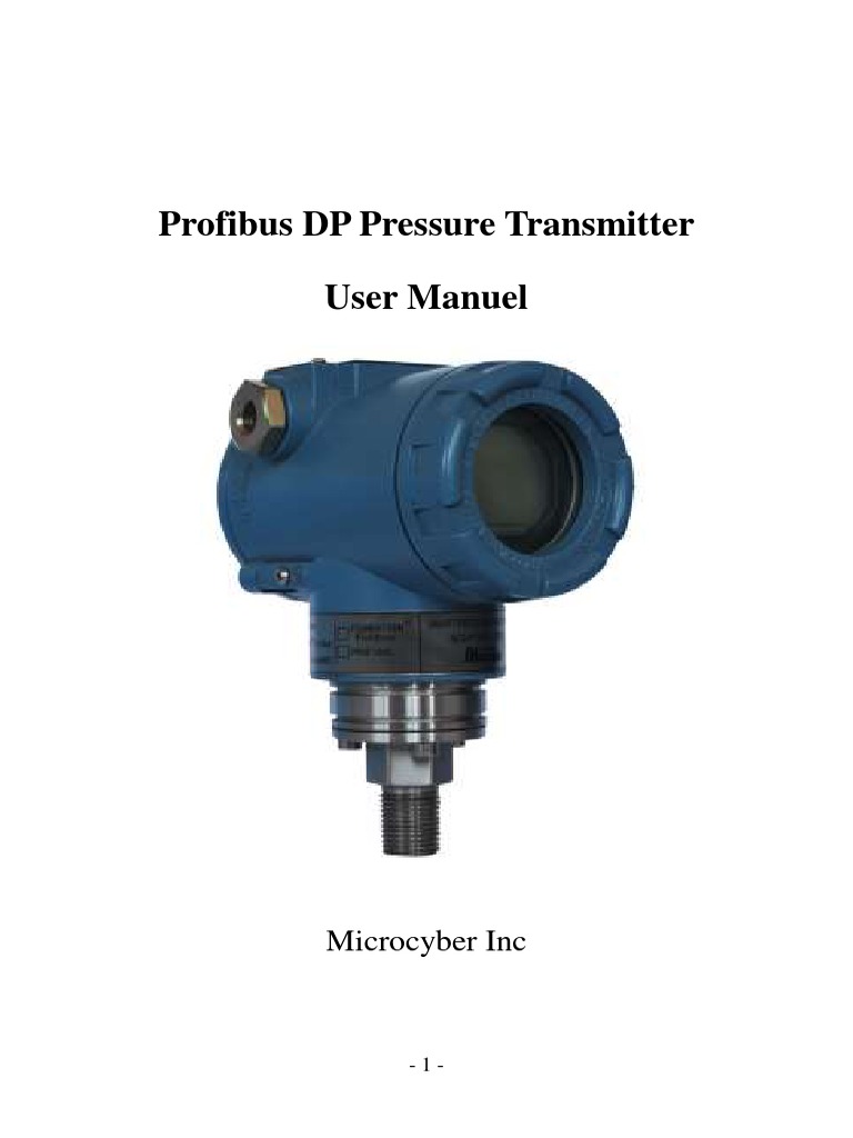 Profibus DP Pressure Transmitter User Manual - 20120111 | PDF