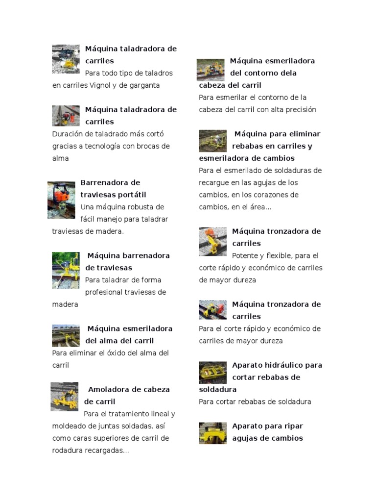 Máquina Taladradora de Carriles