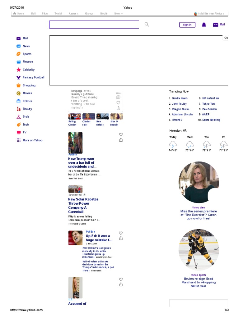 Yahoo News: Politics and Trends Update | PDF | Yahoo!