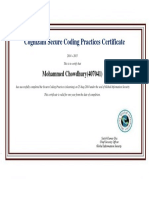 Cognizant Secure Coding Practices Certificate: Mohammed Chowdhury (407041)