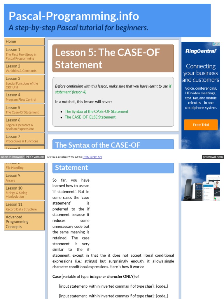 WWW Pascal Programming Info Lesson5 PHP | PDF | String (Computer ...