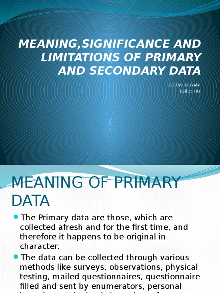 Secondary Data Meaning
