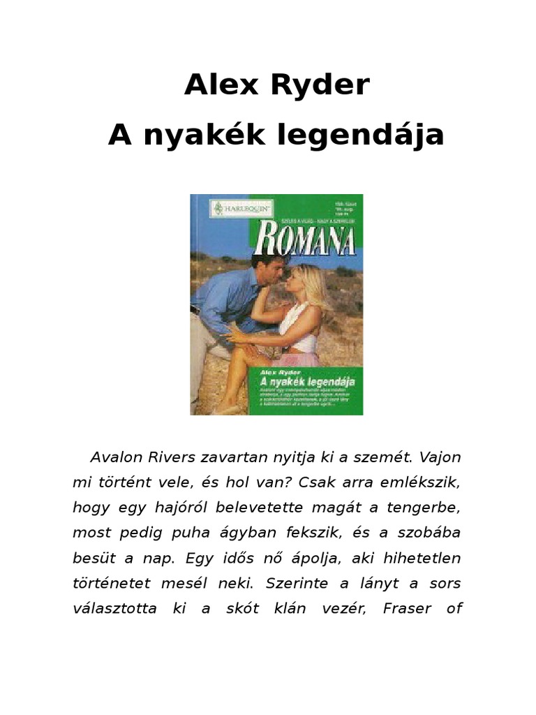 Romana 169. Alex Ryder A nyakék legendája.doc