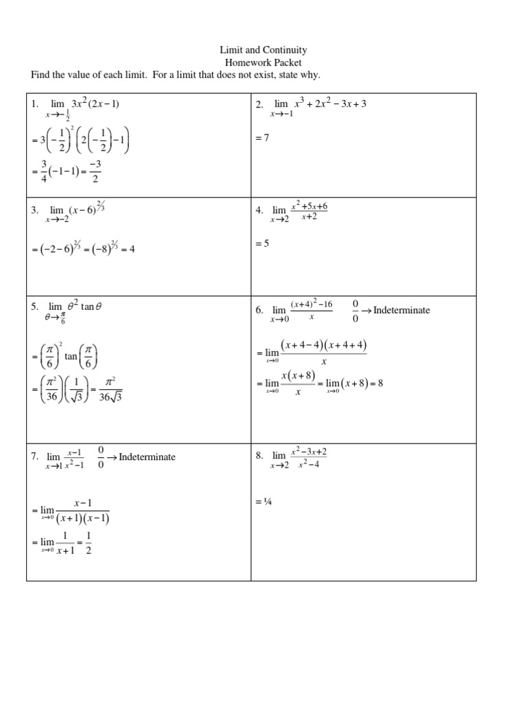 Find Limits of Functions Homework | PDF | Calculus | Functions And Mappings